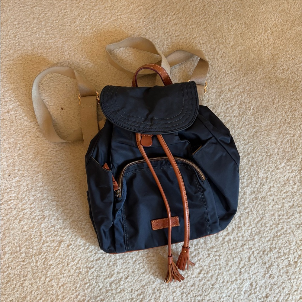 Dooney & Bourke Navy and Brown Backpack